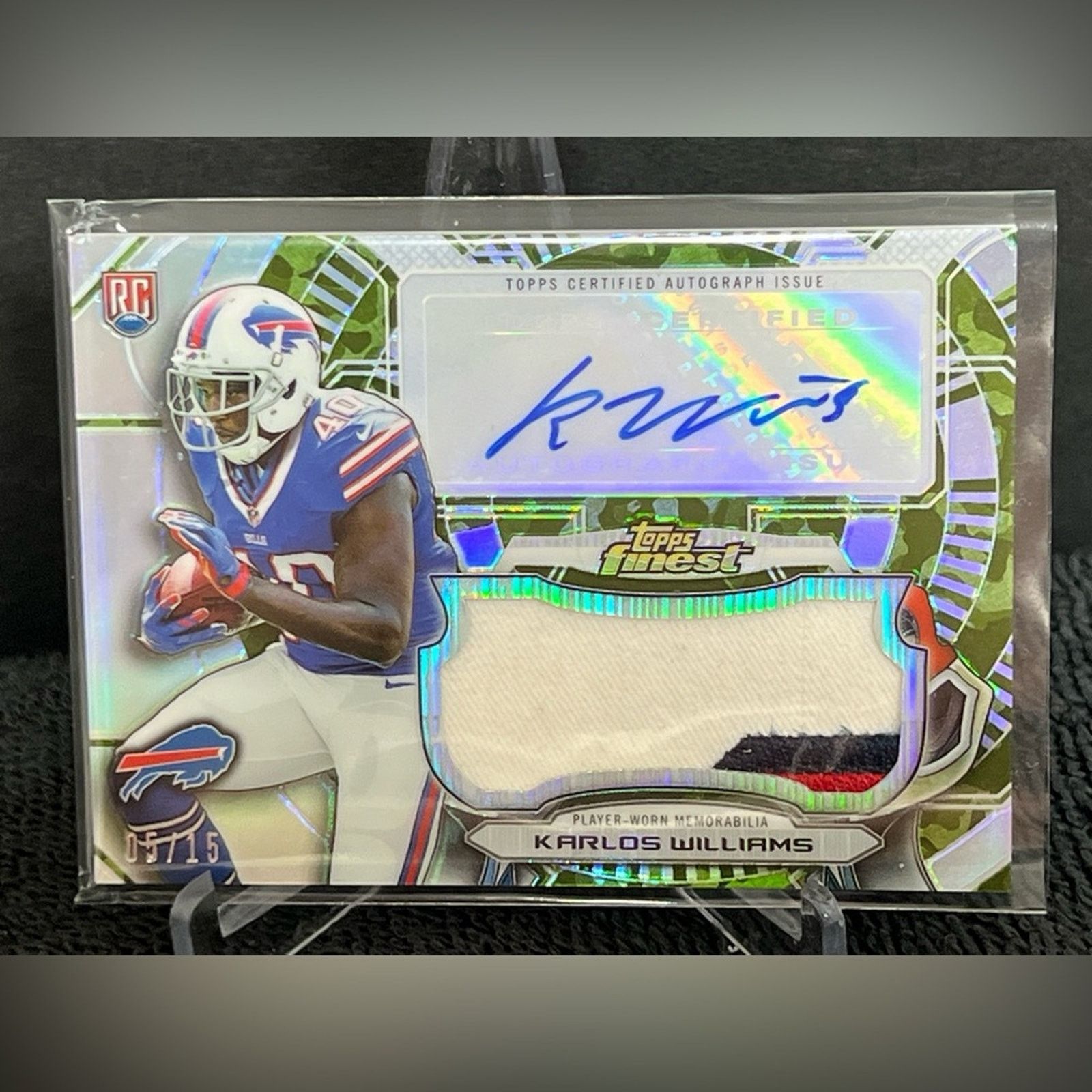 Topperz 2015 Topps Finest Rookie Camo Refractor /15 Karlos Williams Size ONE SIZE - 2 Thumbnail
