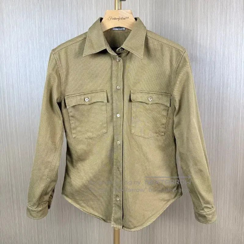 Miu Miu Khaki Cotton Women's Shirt .