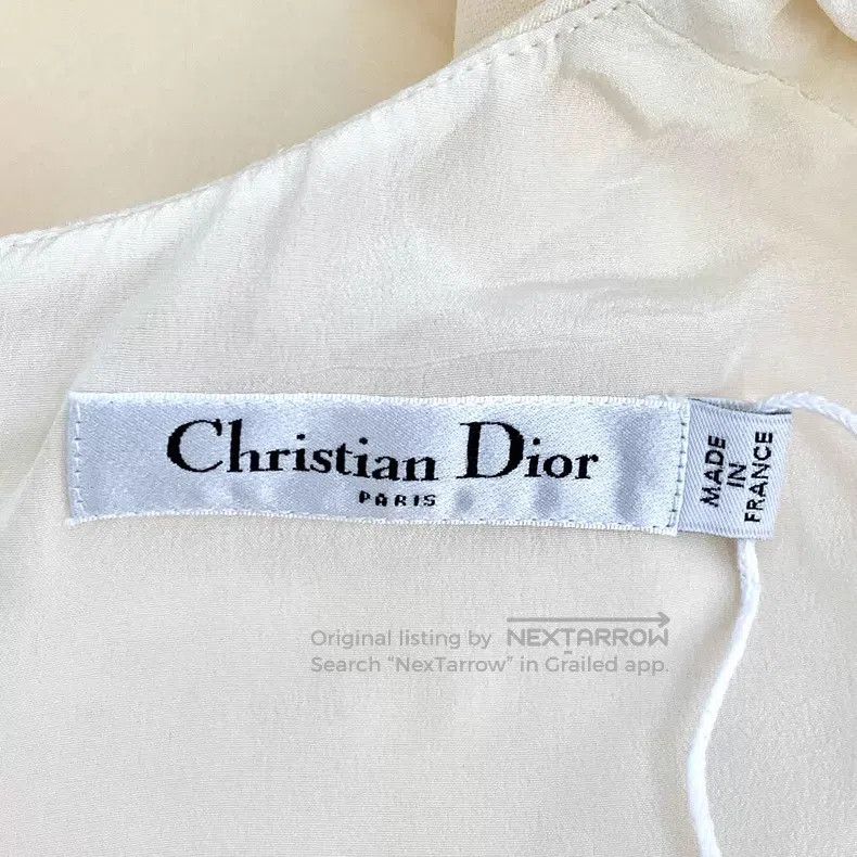 Dior Dior Beige bee embroidery wool round-neck short-sleeved dr Size XXS / US 00 / IT 34 - 6 Thumbnail
