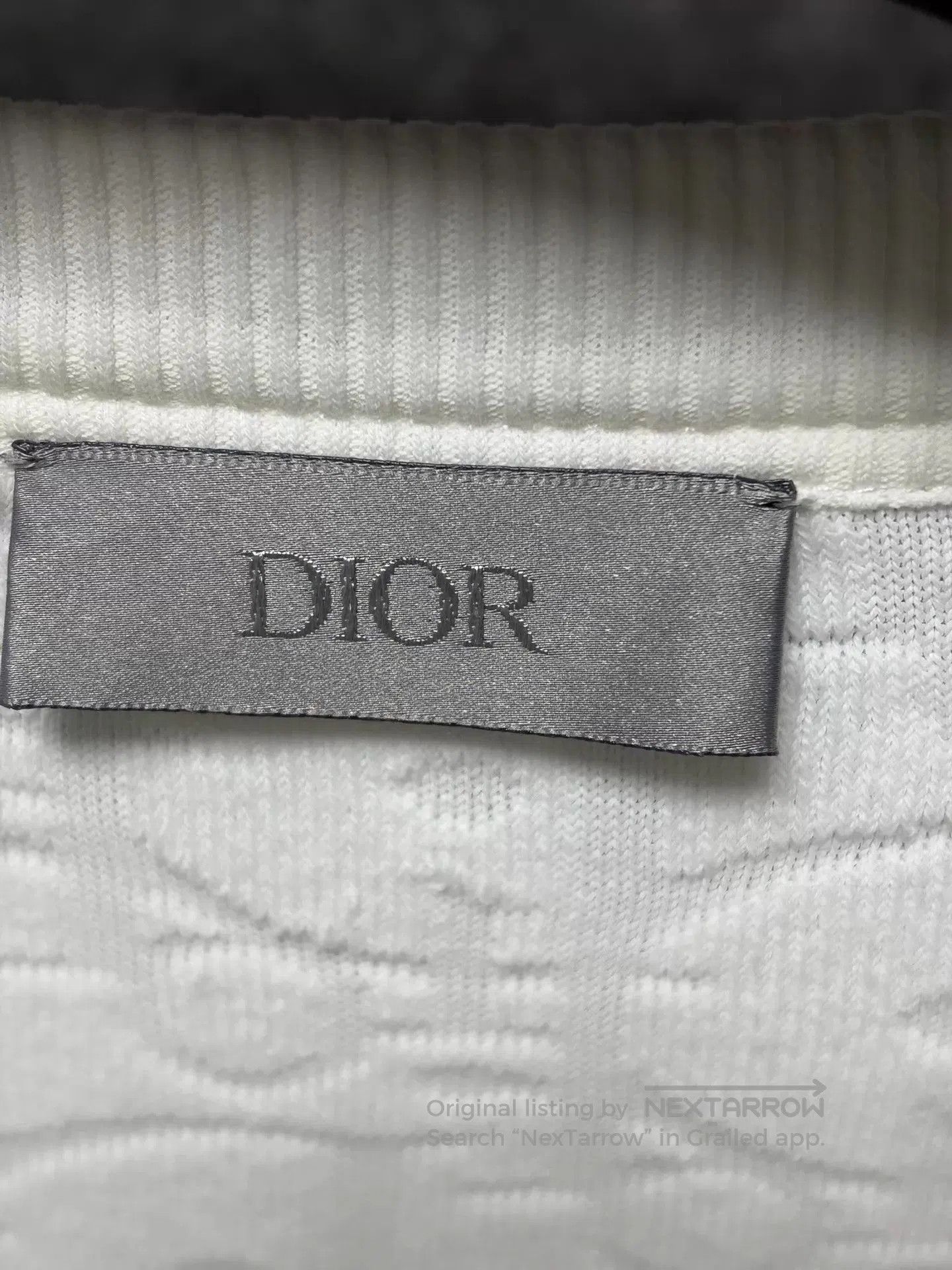 Dior White Short Sleeve Textured Pattern T-Shirt. Size US S / EU 44-46 / 1 - 3 Thumbnail