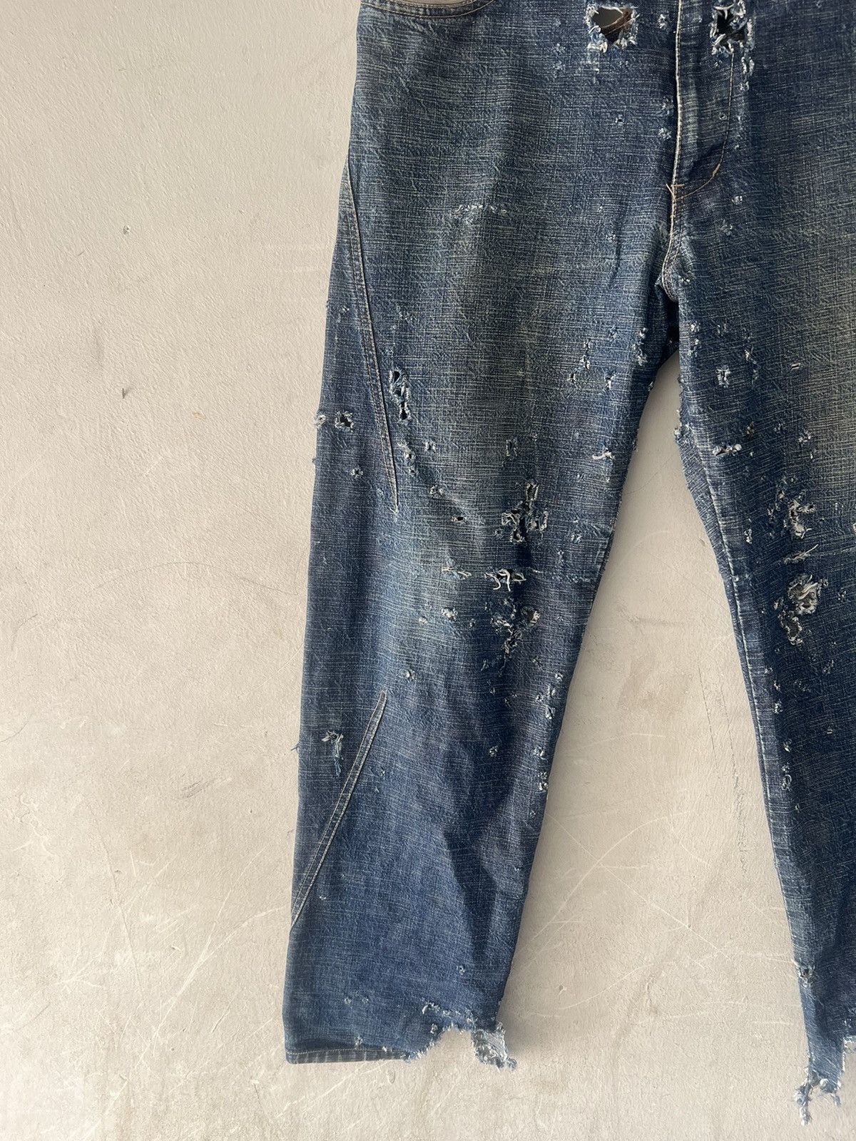 4GSELLER × Japanese Brand SUPER THRASHED🔥SCANNER JAPAN RIPPED DENIM Size US 34 / EU 50 - 4 Thumbnail