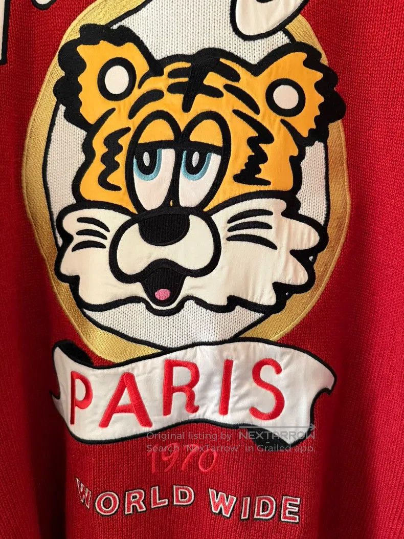Kenzo Kenzo Red embroidered tiger head silhouette knit sweater Size XL / US 12-14 / IT 48-50 - 4 Thumbnail