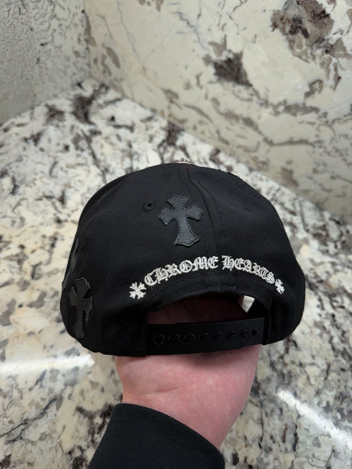 Chrome Hearts Chrome Hearts Cross Patch Trucker Black White Grey RARE Size ONE SIZE - 9 Thumbnail