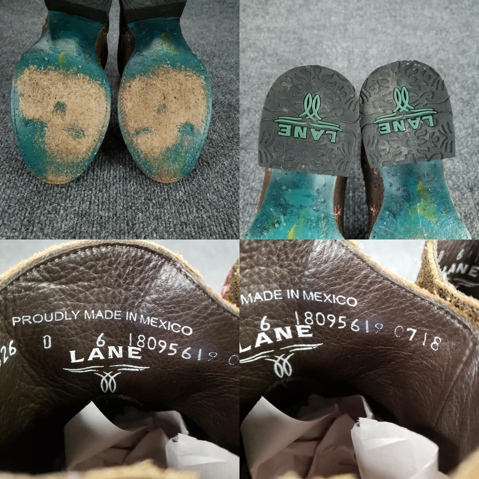 Vintage Lane Womens Boots Western Ankle Brown Leather Embroidered Floral LB0326 6 Size D Heel Block Casual Shoes Size US 6 / IT 36 - 8 Thumbnail