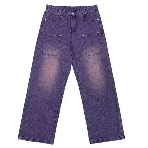 Japanese Brand Purple Y2K Jeans Men Casual Streetwear Size US 30 / EU 46 - 4 Thumbnail