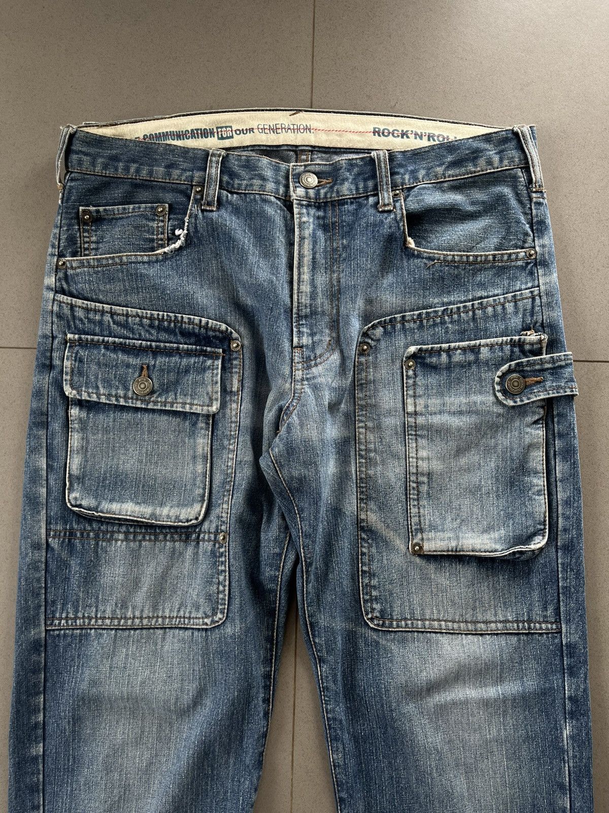 PPFM JAPANESE PPFM BONDAGE MULTI POCKET ZIPPER DENIM PANTS Size US 32 / EU 48 - 3 Thumbnail