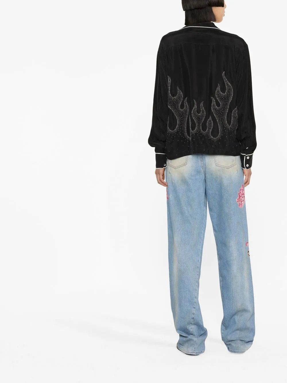 Palm Angels o1y1125 Patterned Shirt in Black Size S / US 4 / IT 40 - 4 Thumbnail