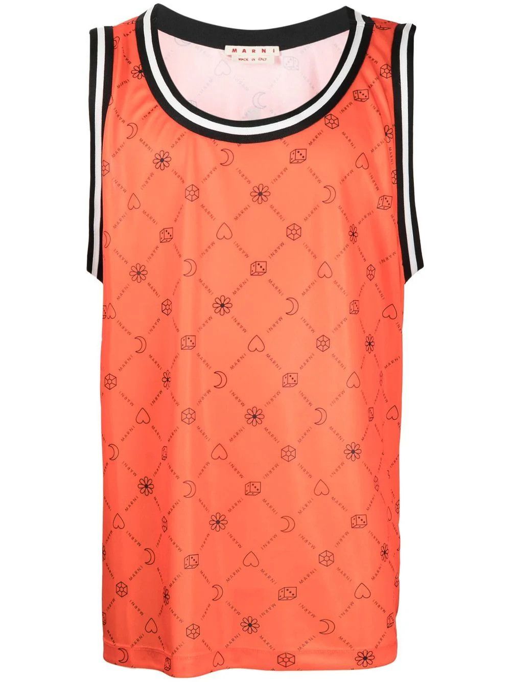 image of Marni O1W1Db10524 Logo Print Tank Top In Orange, Men's (Size Small)