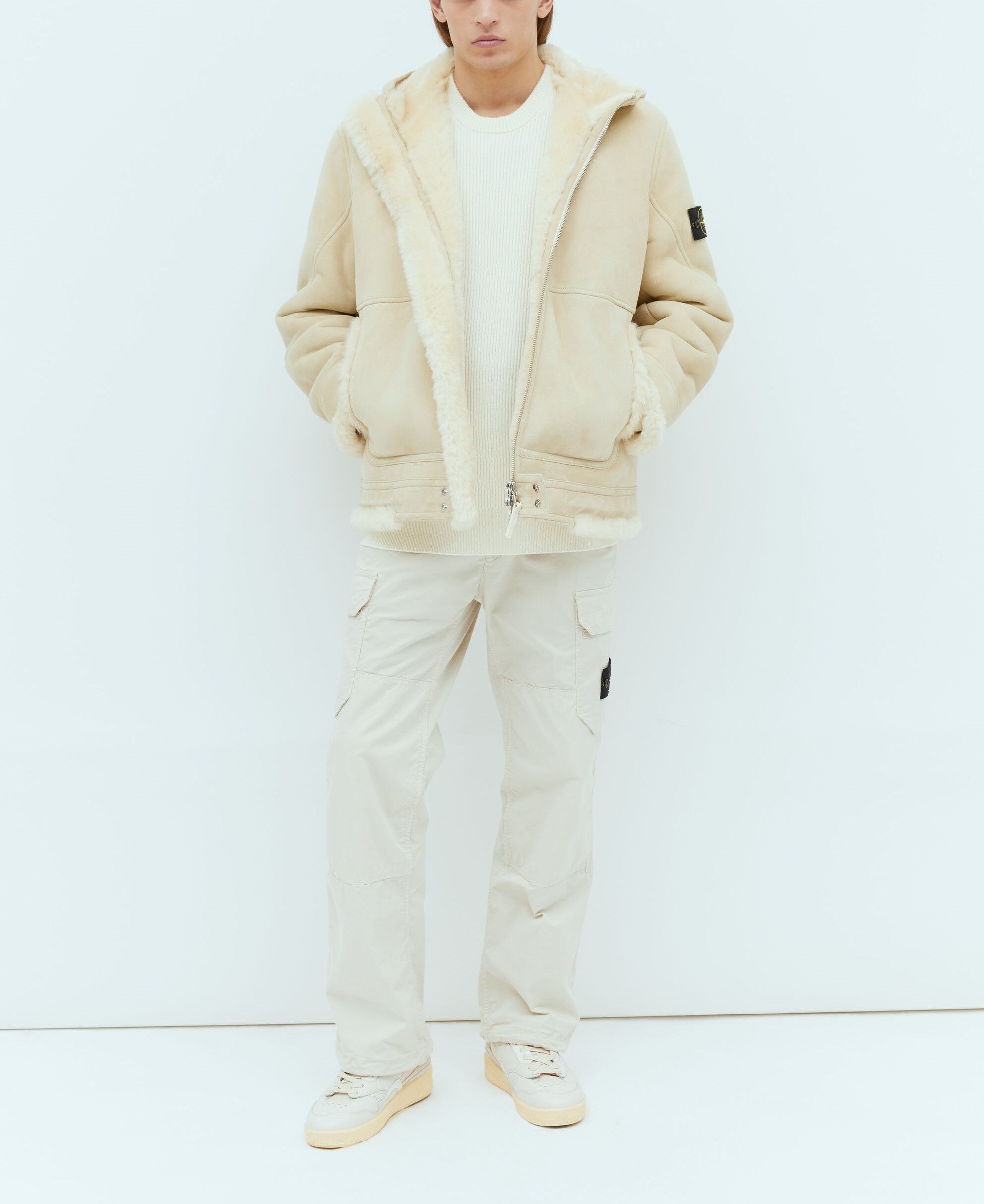 Stone Island $6K FULL SHEARLING SUEDE SHEEPSKIN LEATHER HOODED JACKET Size US L / EU 52-54 / 3 - 22 Thumbnail