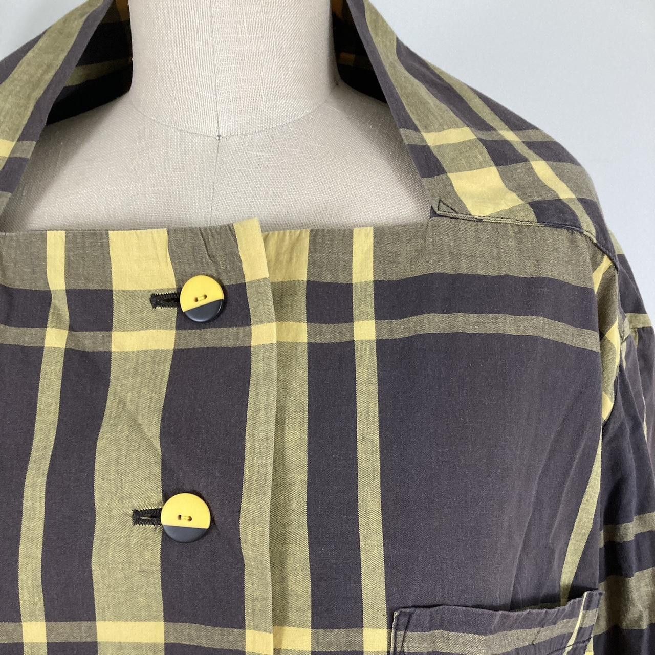 Issey Miyake issey miyake S/S1990 yellow & black tartan plaid punk top Size M / US 6-8 / IT 42-44 - 4 Thumbnail