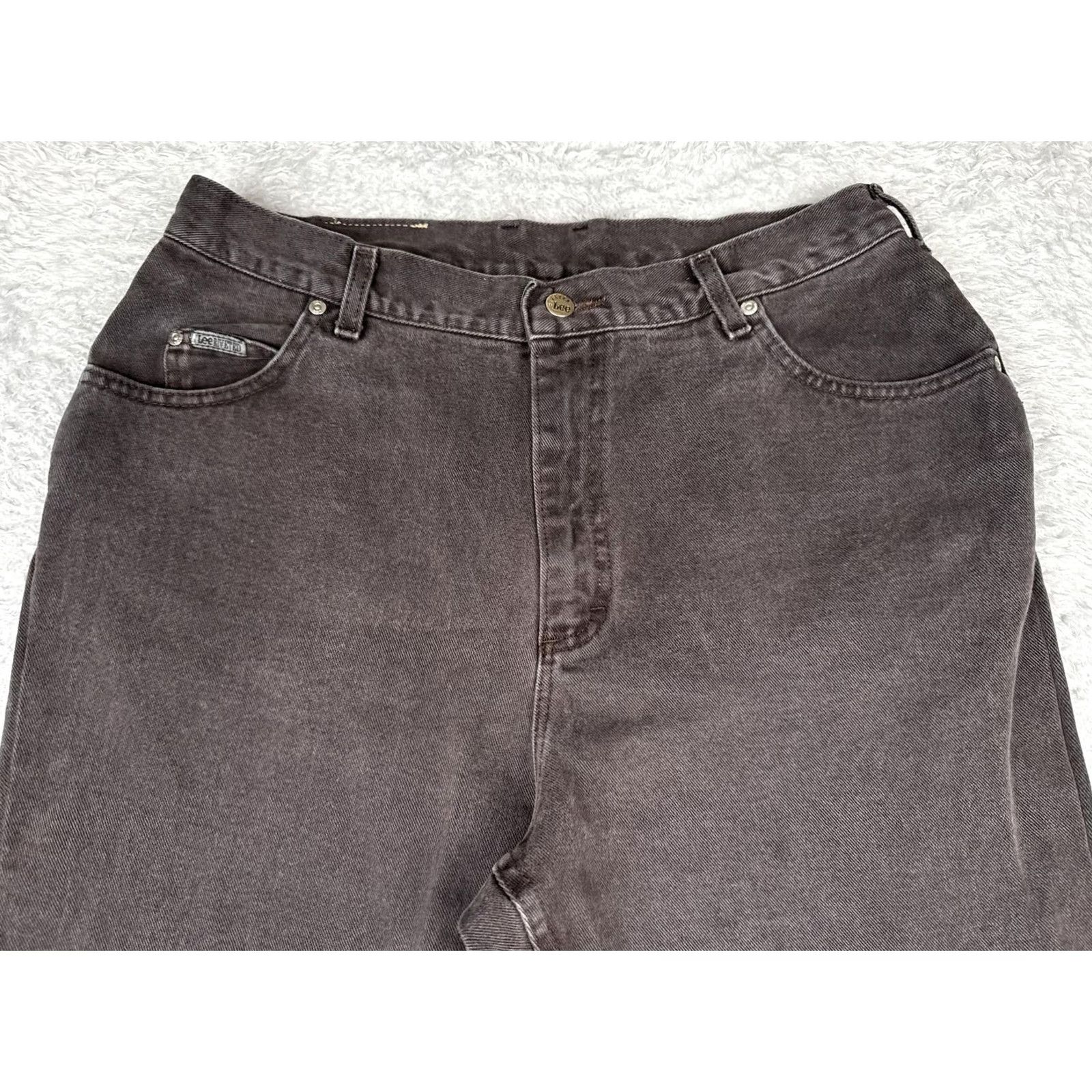 Lee Lee Tapered Jeans Womens 18P Gray Charcoal Wash High Rise Relaxed Denim 32x27 Jeans Size 40" / US 18 - 4 Thumbnail