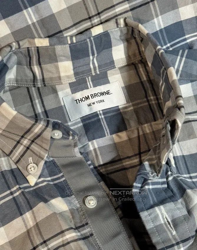 Thom Browne Thom Browne Blue White Plaid Shirt. Size US L / EU 52-54 / 3 - 8 Thumbnail