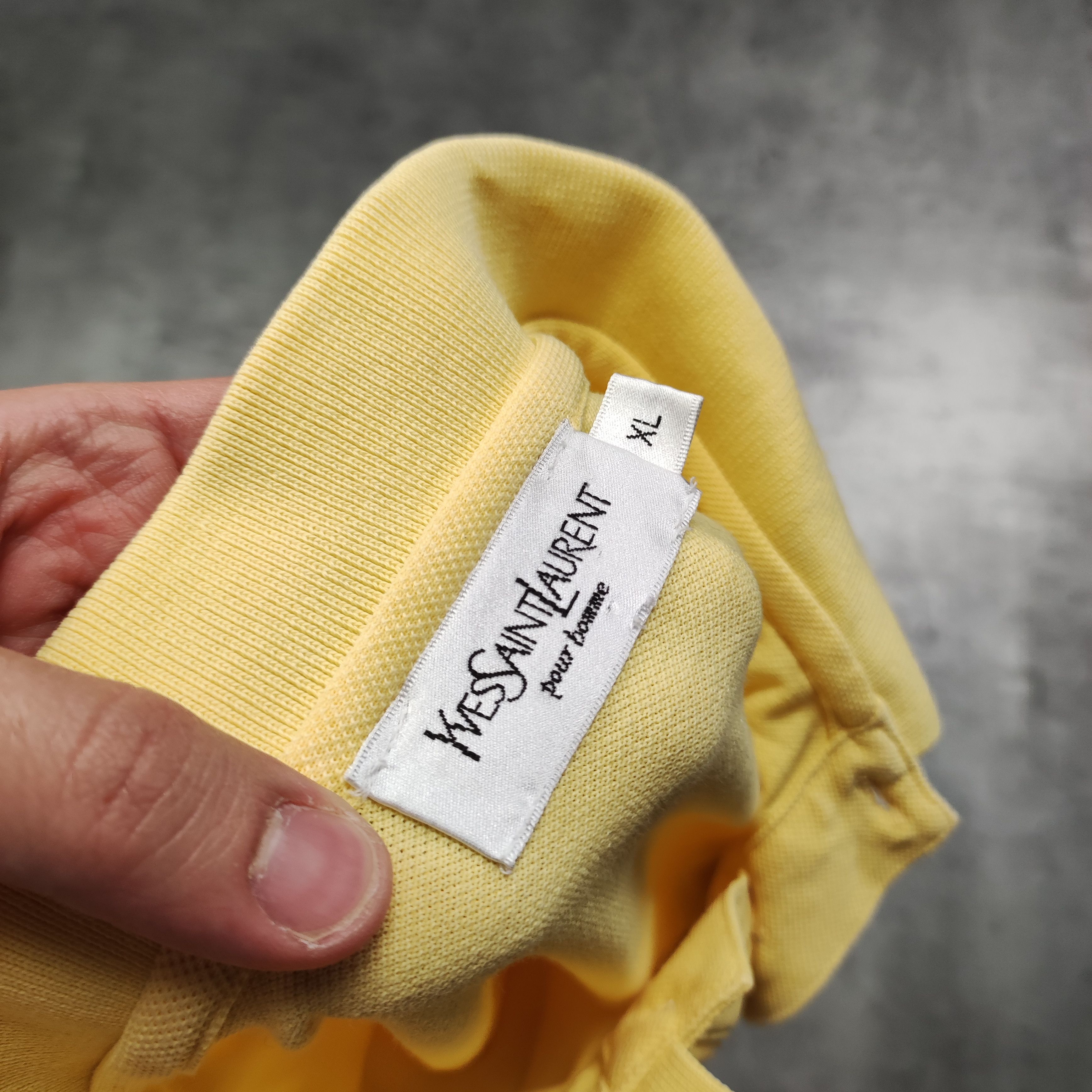 Yves Saint Laurent RARE Luxury Vintage YSL Yves Saint Laurent Yellow Polo Shirt Size US XL / EU 56 / 4 - 6 Thumbnail
