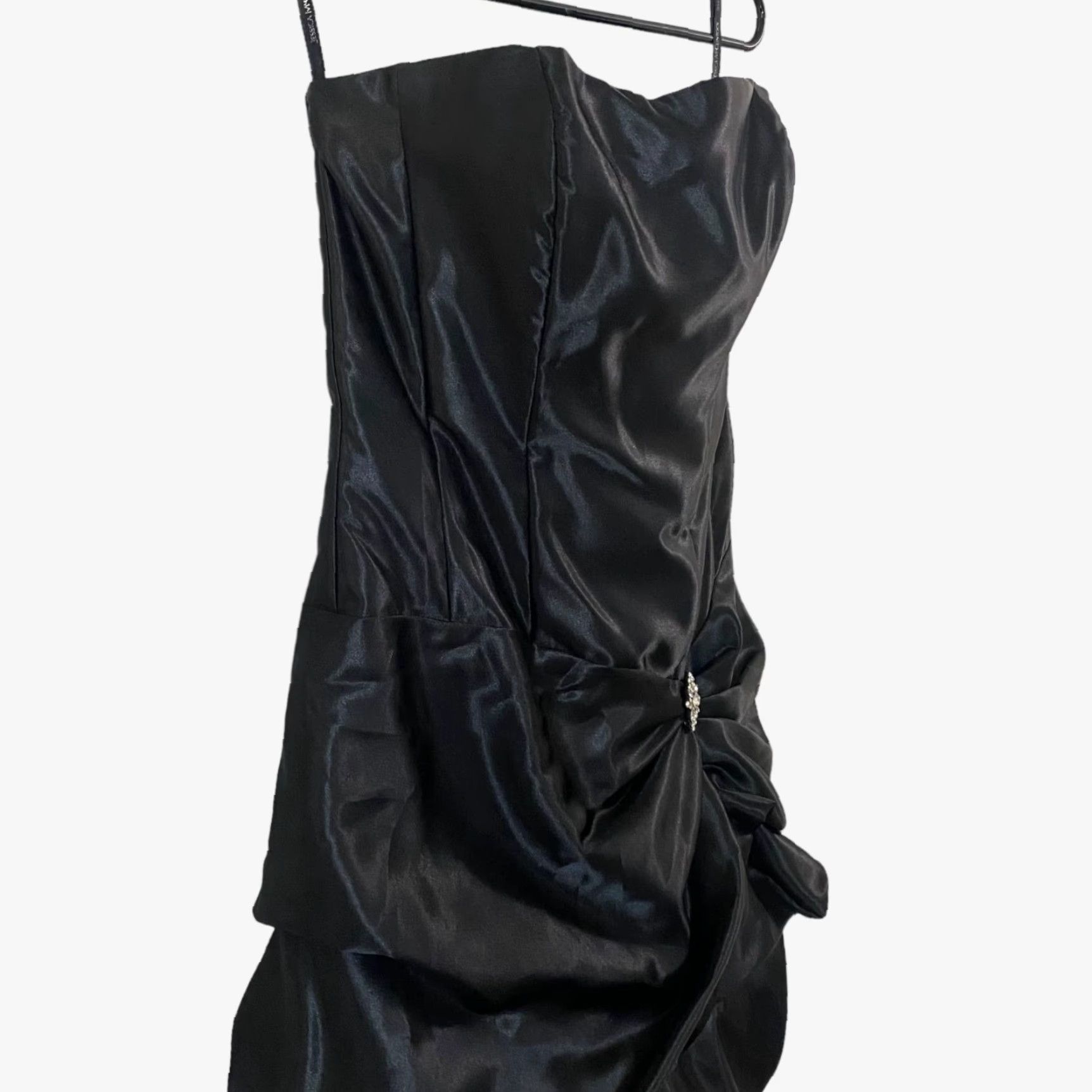 women's long sleeve black dress TA3 Plungey Long Sleeve Mini Dress - Black - 3X