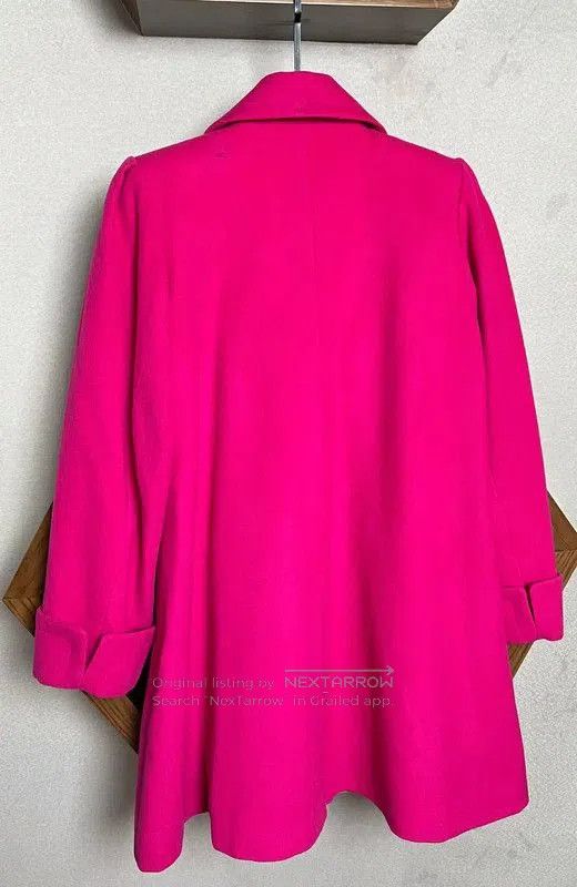 Yves Saint Laurent Yves Saint Laurent Bright Pink Wool Blend Coat . Size XXS / US 00 / IT 34 - 6 Thumbnail