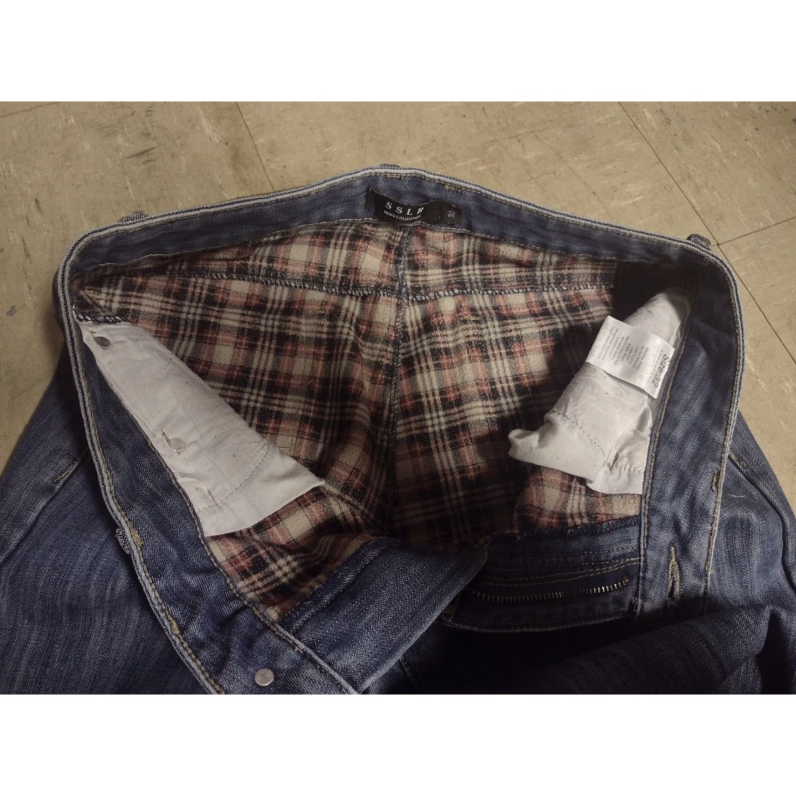 Vintage SSLR Jeans Adult 32 Blue Lined Regular Straight Men's Size US 32 / EU 48 - 4 Thumbnail