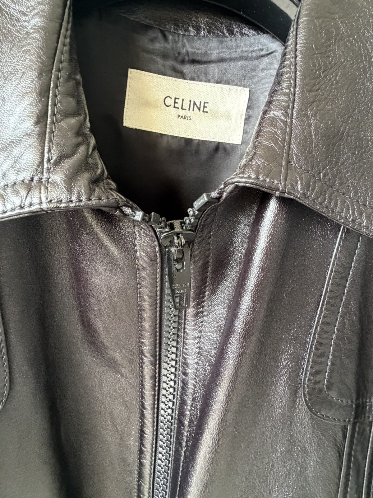 Celine Celine Leather Jacket Blouson Size US L / EU 52-54 / 3 - 3 Thumbnail