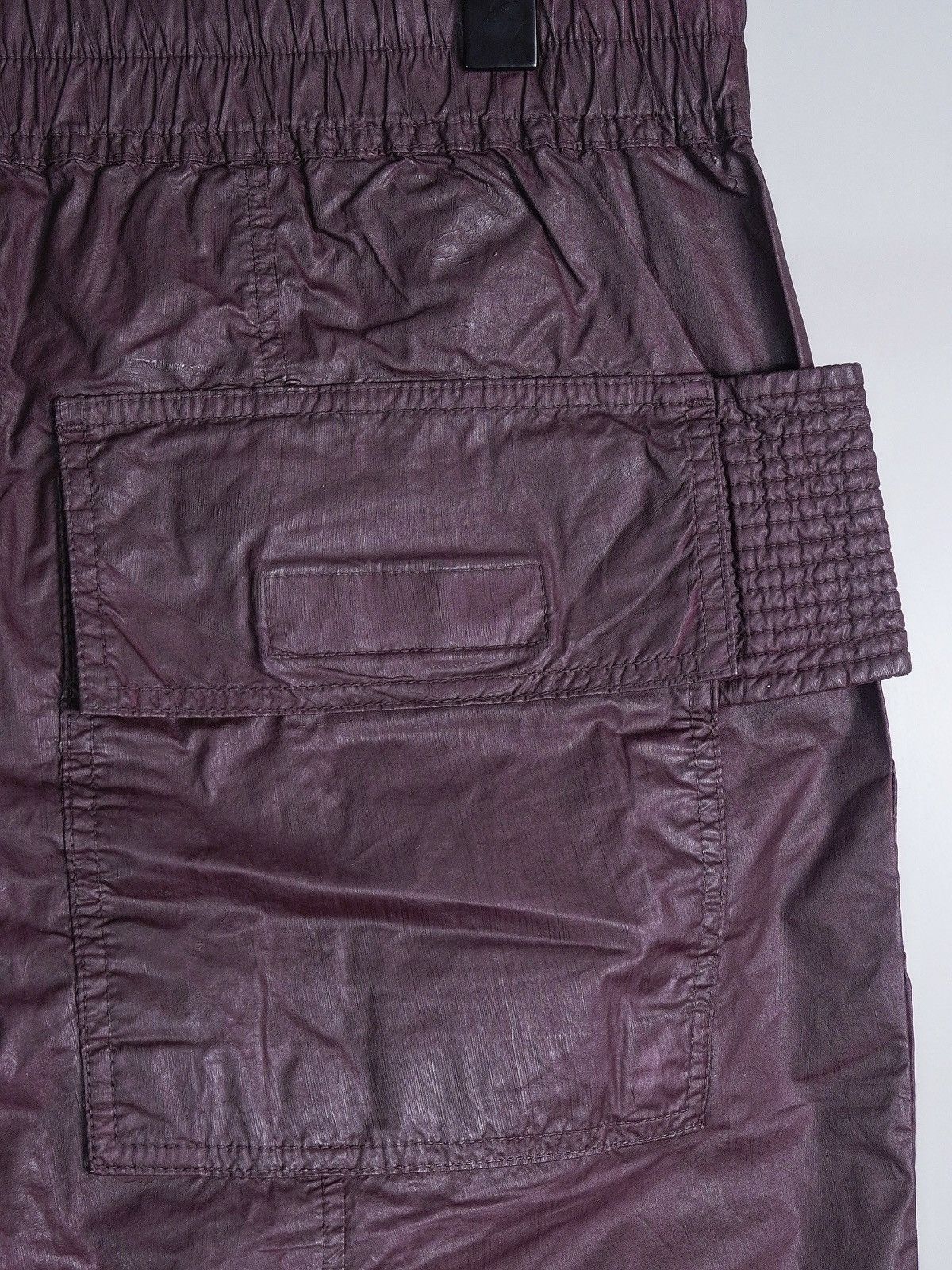 Rick Owens Drkshdw (NEW) SS21 Burgundy Creatch Cargo Waxed Pants Size US 32 / EU 48 - 6 Thumbnail