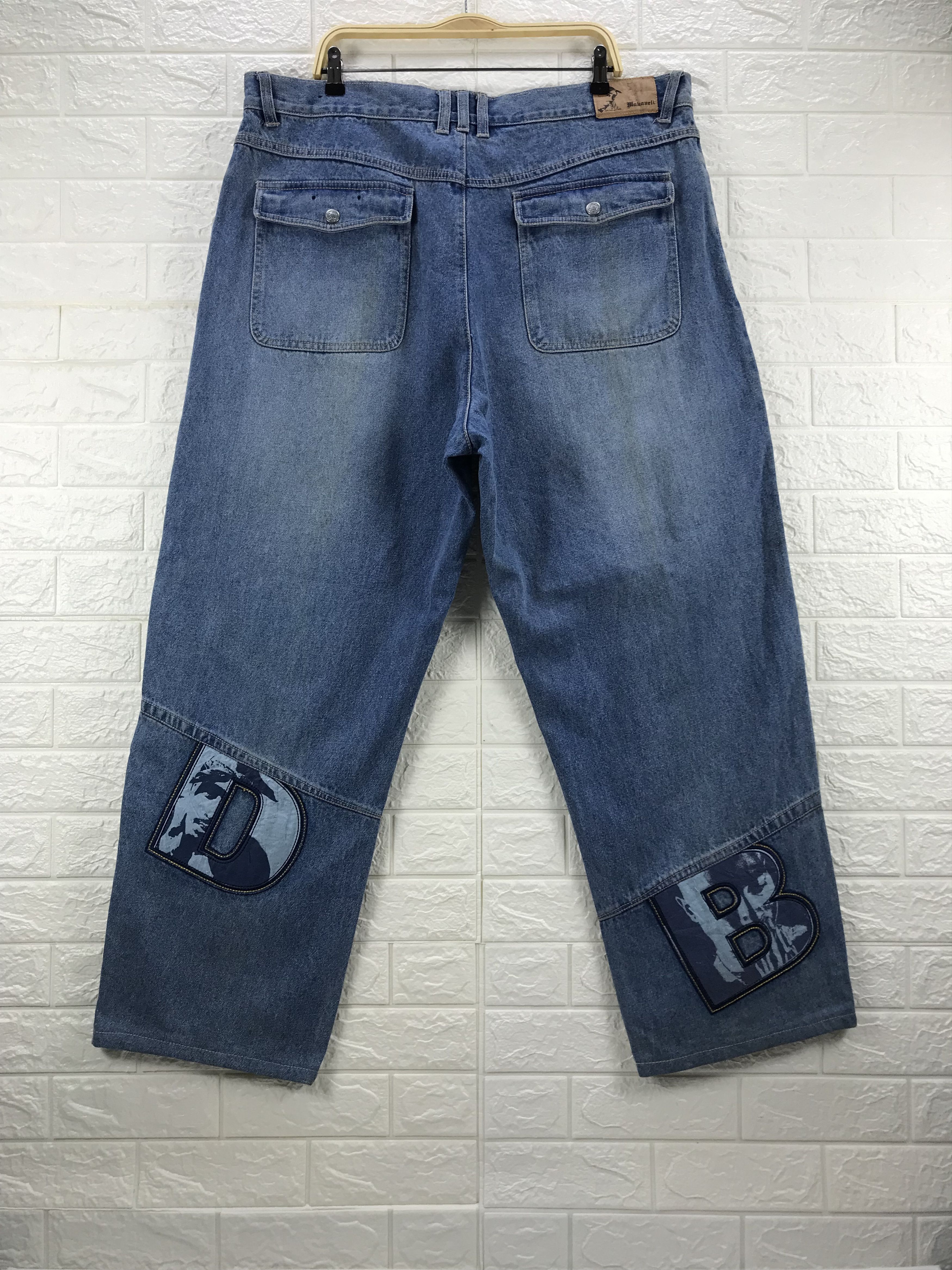 Makaveli Vintage Makaveli Tupac Shakur Portrait Patched Baggy Jeans Size US 42 / EU 58 - 5 Thumbnail