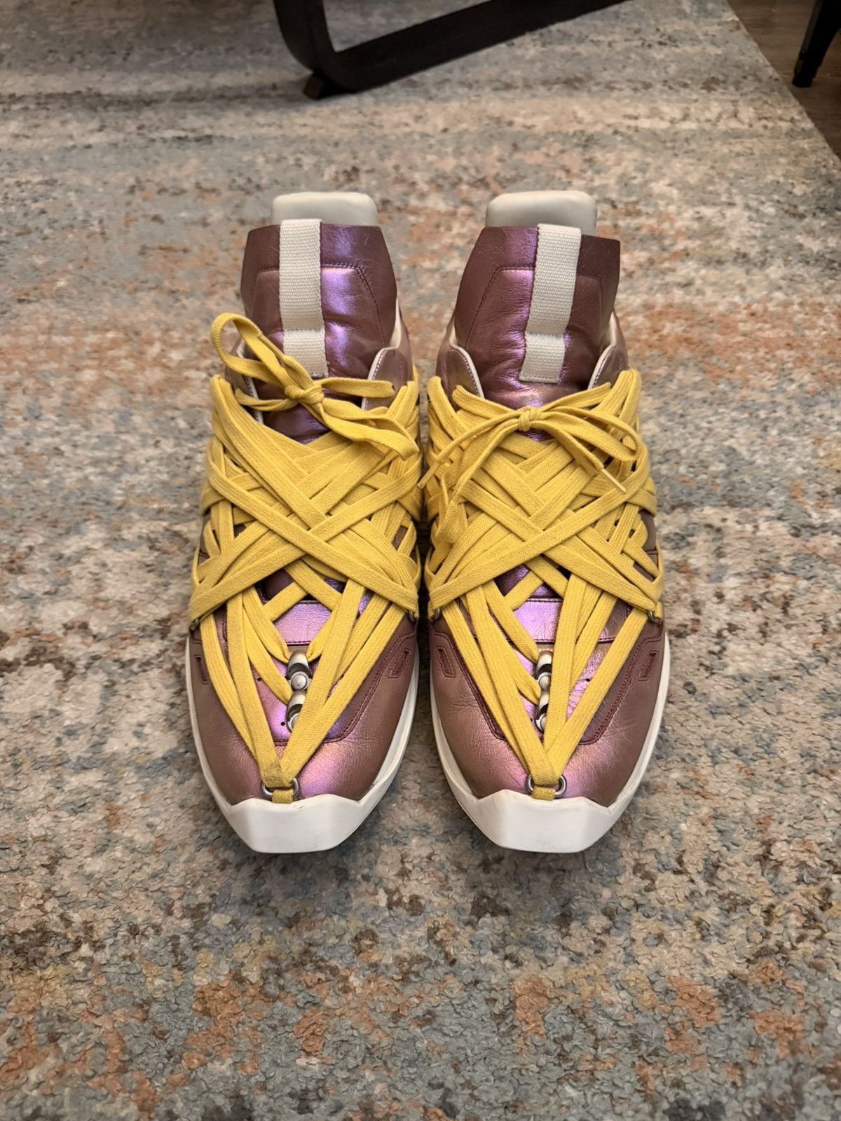 Rick Owens Rick Owens Irise / Lemon Iridescent Megalace Runners 44 Size US 11 / EU 44 - 4 Thumbnail