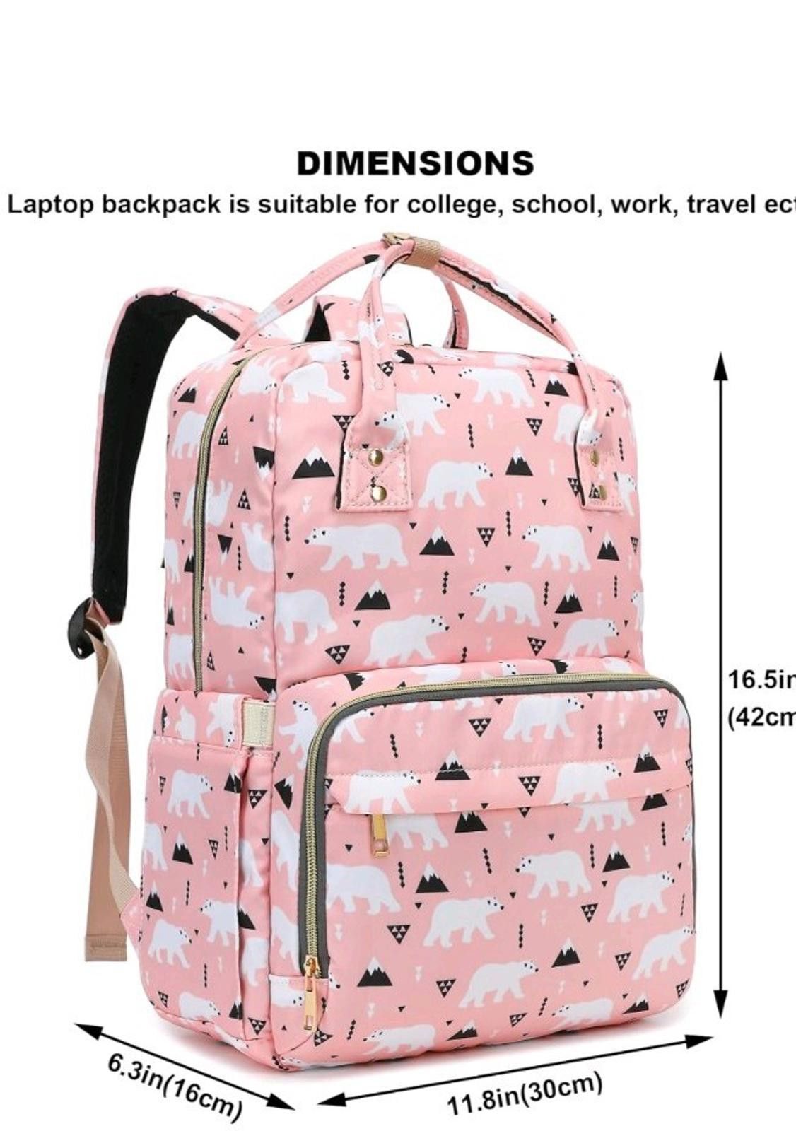 Other Polar Bear Laptop Backpack 15.6 Inc Laptop Backpack (Pink) Size ONE SIZE - 2 Thumbnail