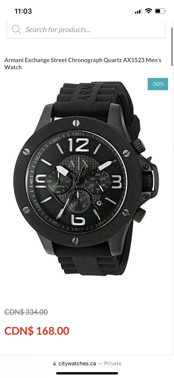 Armani Exchange Armani Exchange Street Chronograph Quartz AX1523 Men's Watch Size ONE SIZE - 4 Thumbnail