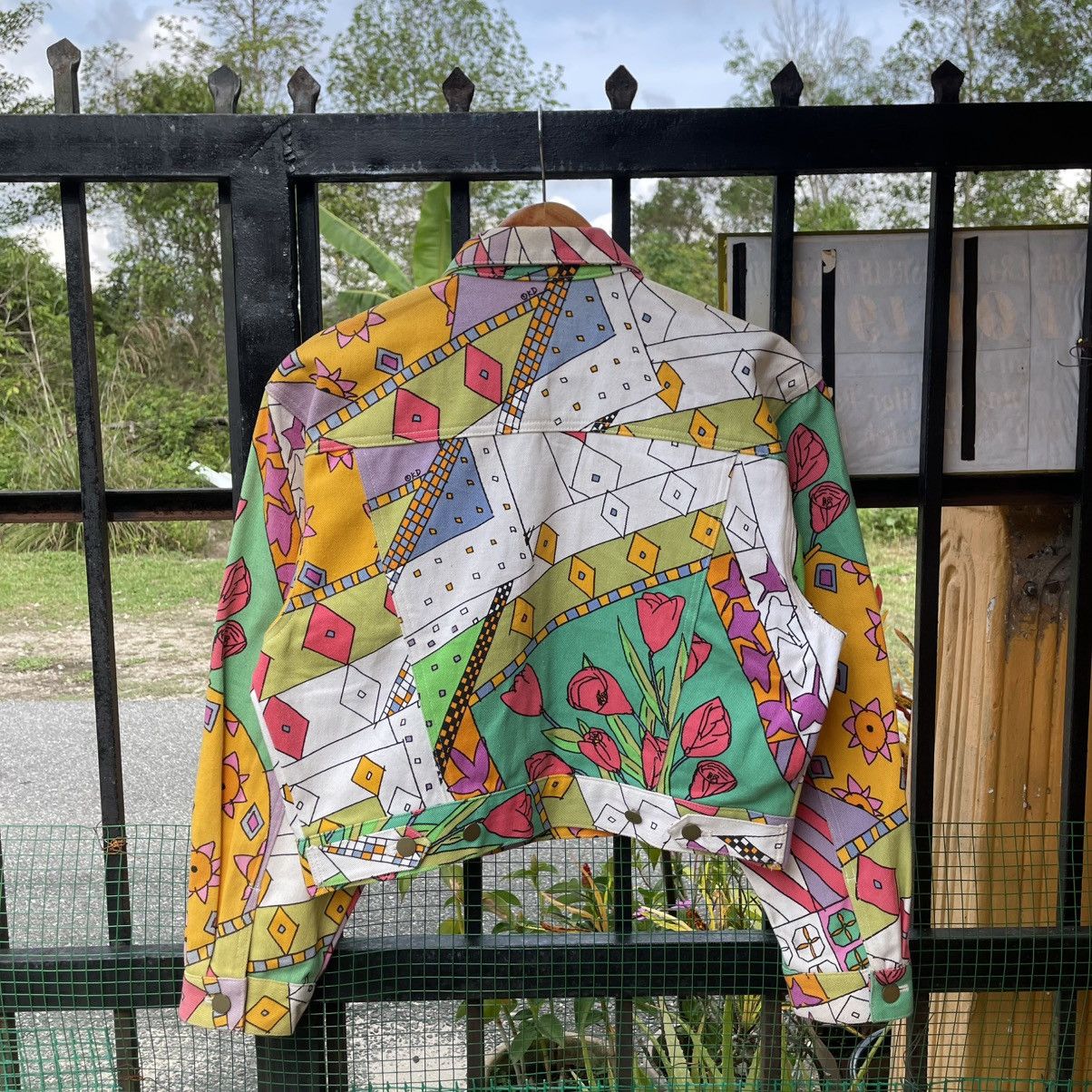 Art Comes First 🔥Vintage Ken Done Multicolour Pop Art Women Denim Jacket Size S / US 4 / IT 40 - 2 Thumbnail