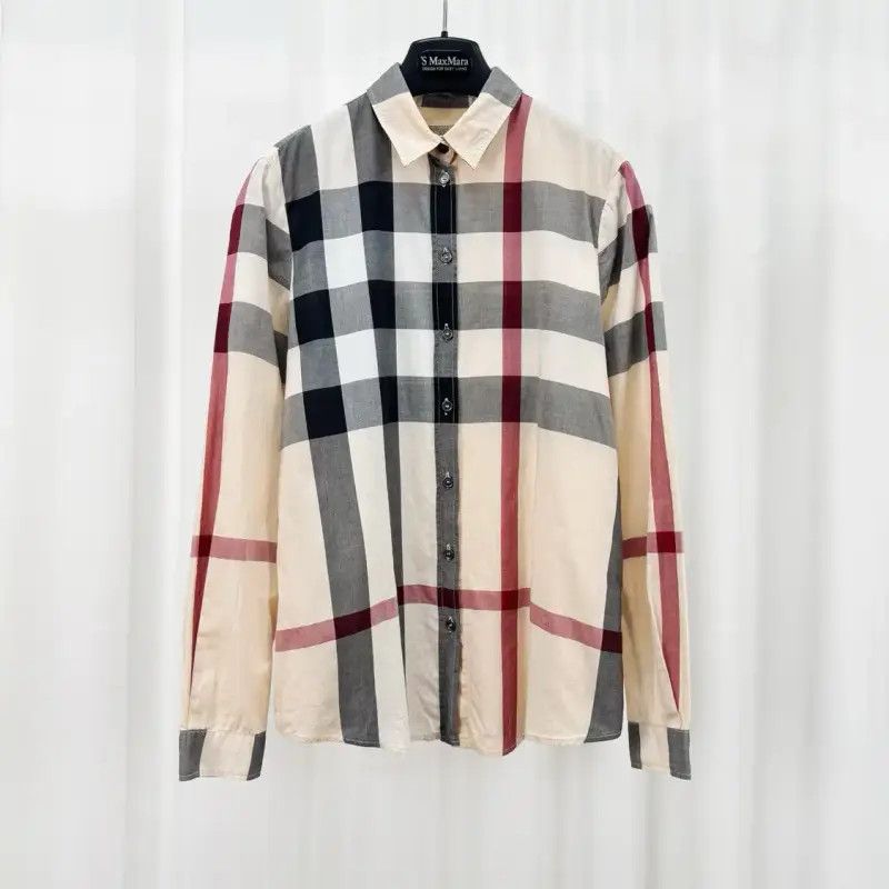 Burberry Burberry Long Sleeve Checkered Shirt in Khaki Size S / US 4 / IT 40 - 1 Thumbnail