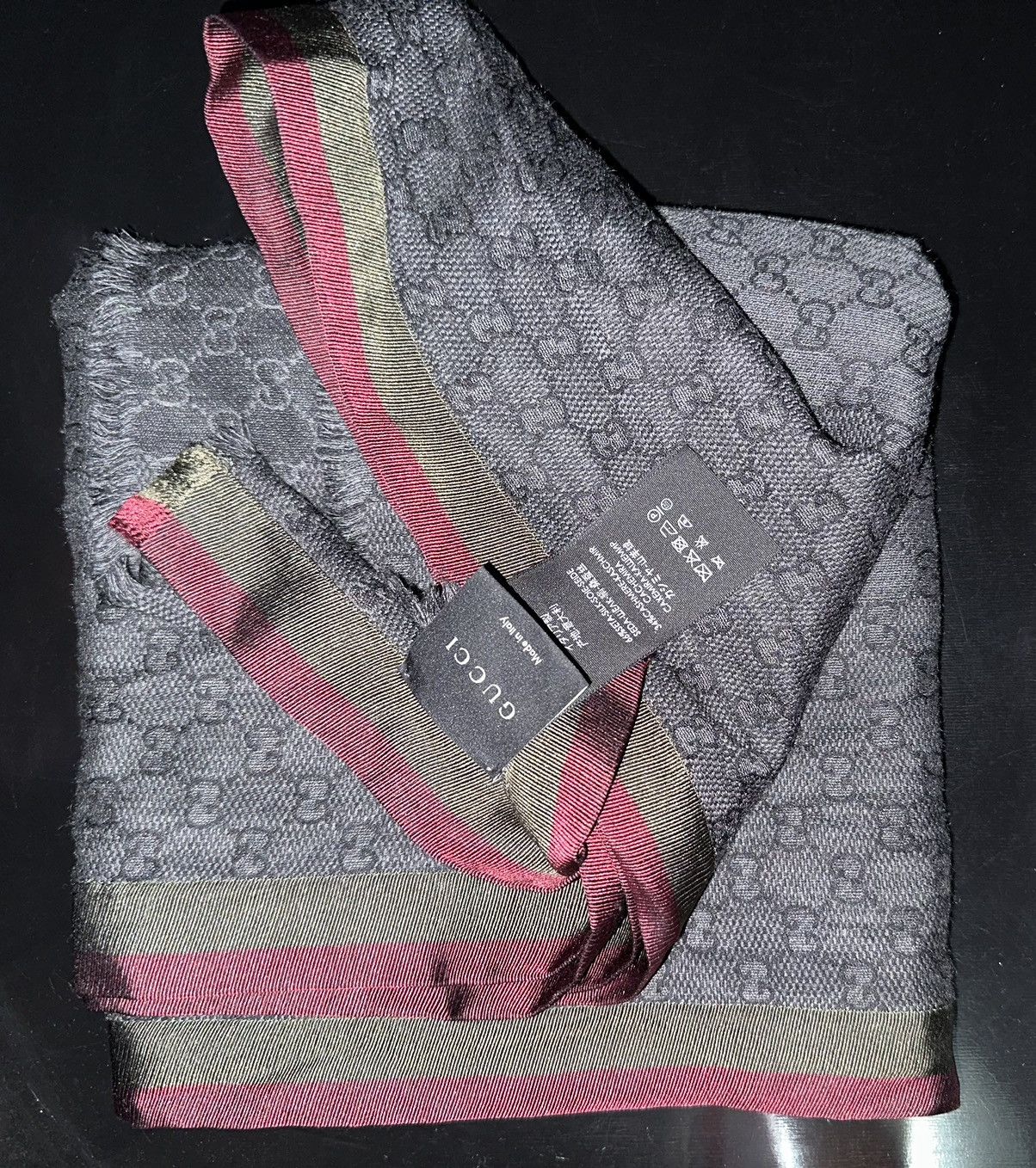 image of Gucci GG Scarf in Grey, Men's