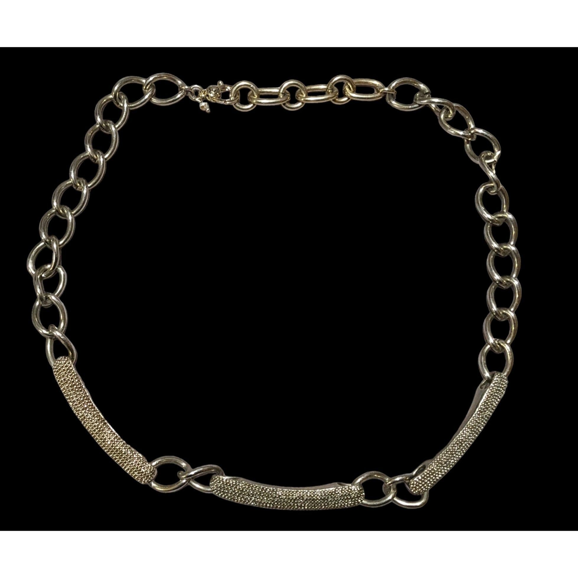 Monet Vintage Monet Textured Bar Link Accent Necklace Size ONE SIZE - 1 Thumbnail