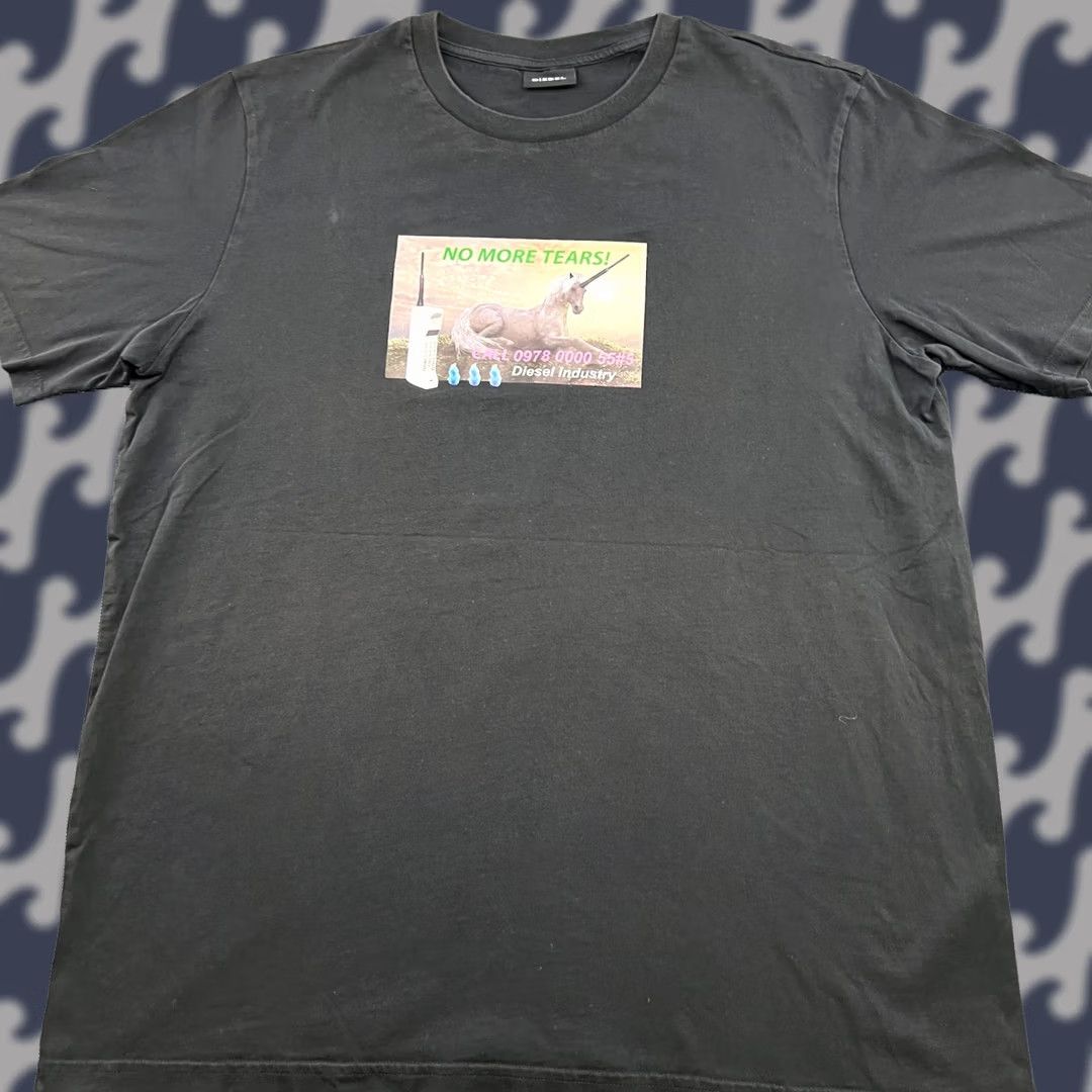 Diesel Diesel Mens T Shirt XL Black Cotton Regular Short Sleeve Crew Neck Tee Mens Size US XL / EU 56 / 4 - 1 Thumbnail