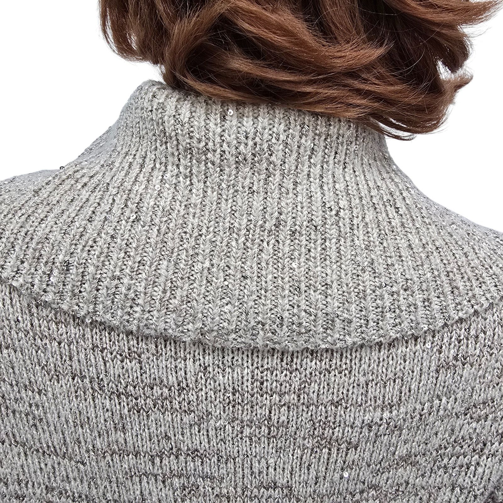 White House Black Market White House Black Market Sequin Sweater Cowl Neck XS Sparkle Size XS / US 0-2 / IT 36-38 - 9 Thumbnail
