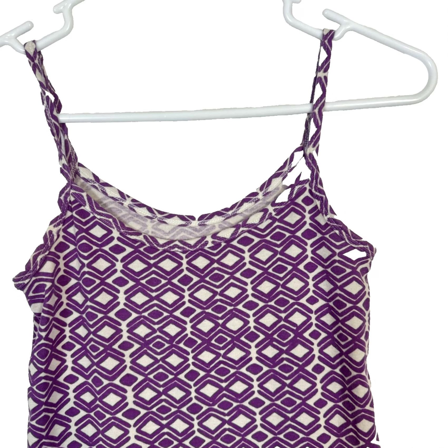 Banana Republic Banana Republic Purple Cotton Blend Mini Slip Dress S Sleeveless Scoop Neck - Casual, Party/Cocktail, Travel Womens Size S / US 4 / IT 40 - 3 Thumbnail