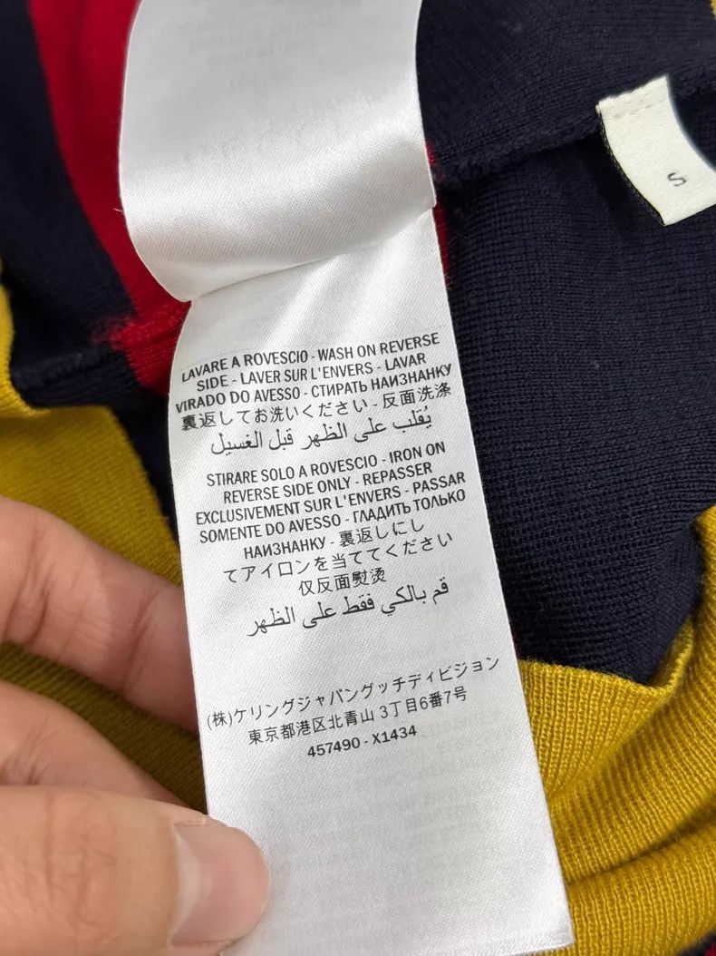 Gucci Gucci Yellow stitching striped wooden ear knitted short-sl Size S / US 4 / IT 40 - 7 Thumbnail