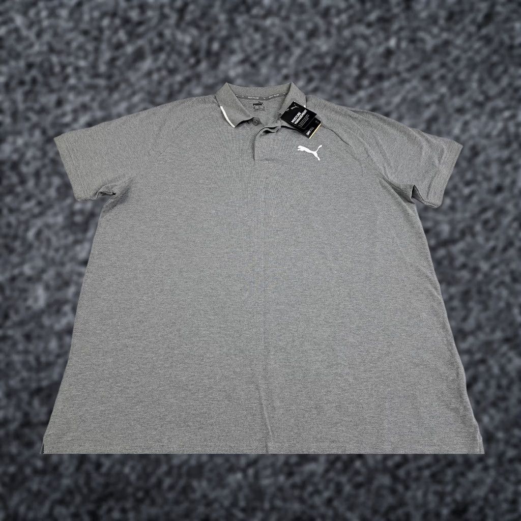 Puma PUMA Dry Cell Polo Shirt Short Sleeve Gray 2XL Mens Polo Shirt Regular Fit Short Sleeve Moisture Wicking Classic Sports Shirt Size US XXL / EU 58 / 5 - 1 Thumbnail