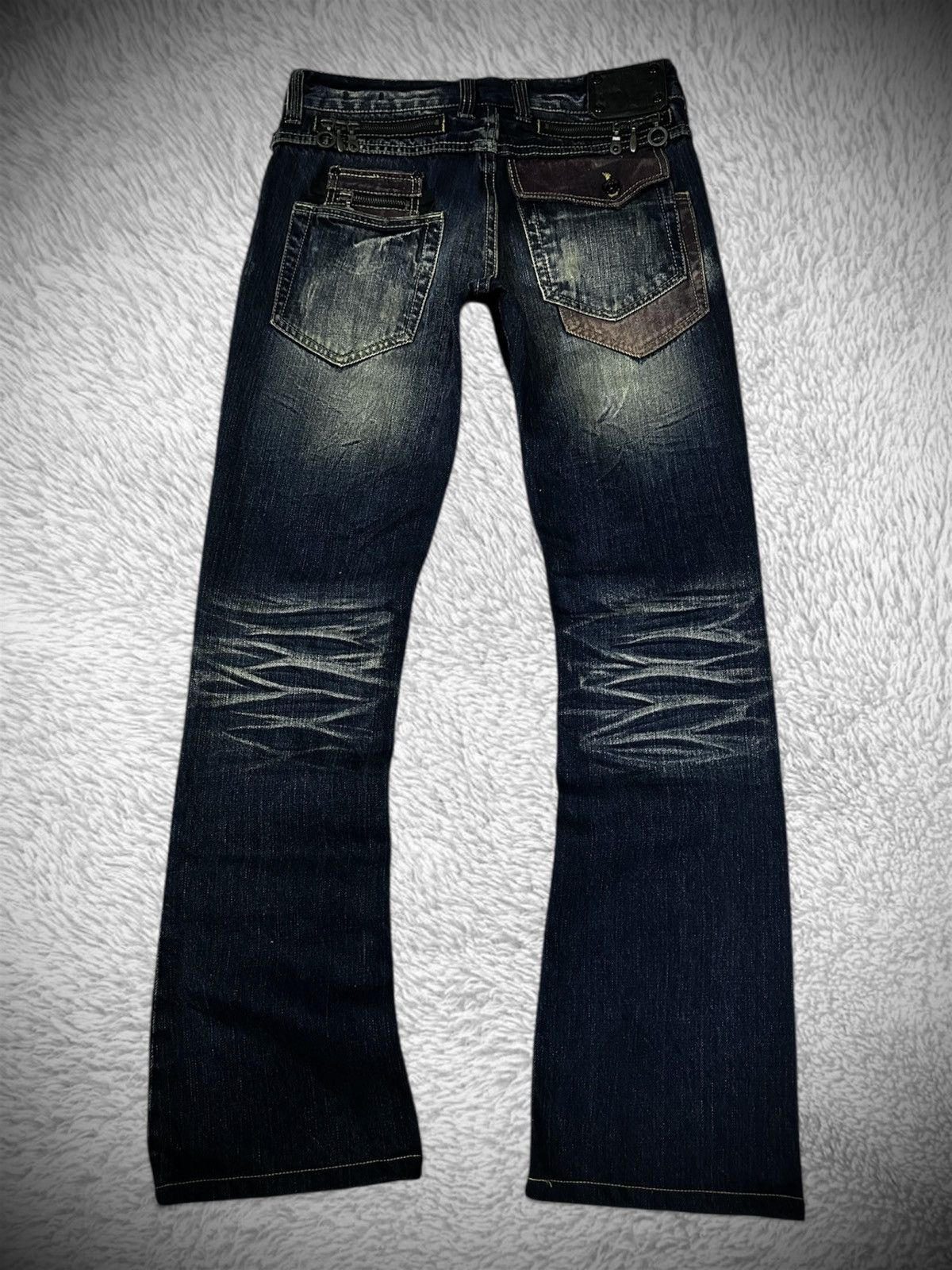 If Six Was Nine rare japanese brand semantic design bondage flare jeans Size US 31 - 8 Thumbnail
