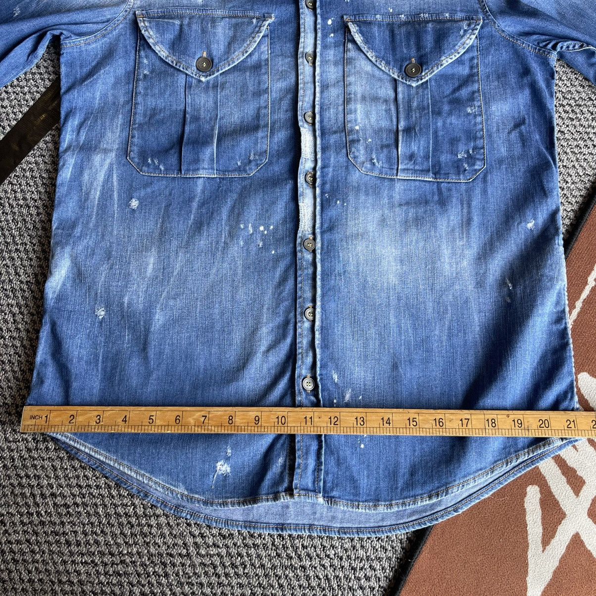 Dsquared2 Dsquared2 Distressed Effect Denim Shirt Size US L / EU 52-54 / 3 - 13 Thumbnail