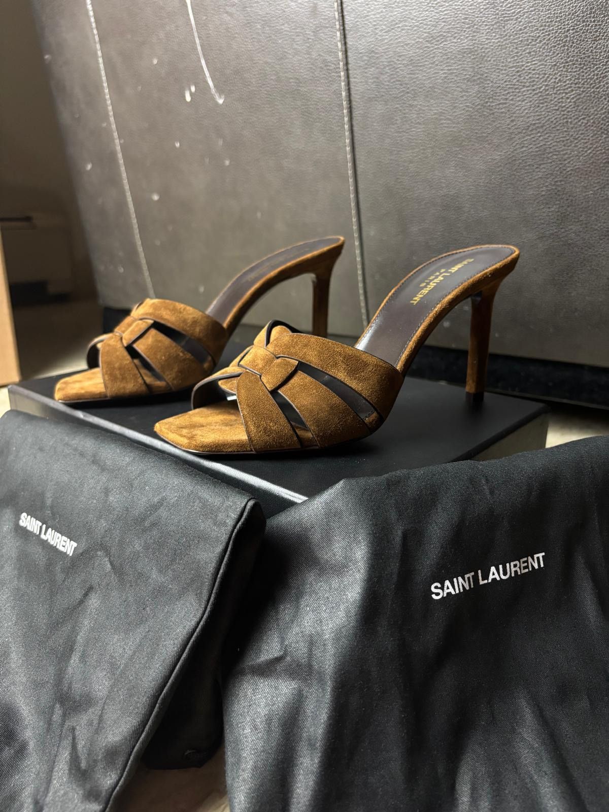 Saint Laurent Paris Saint Laurent Tribute Mules Suede Heels Size US 9 / IT 39 - 3 Thumbnail