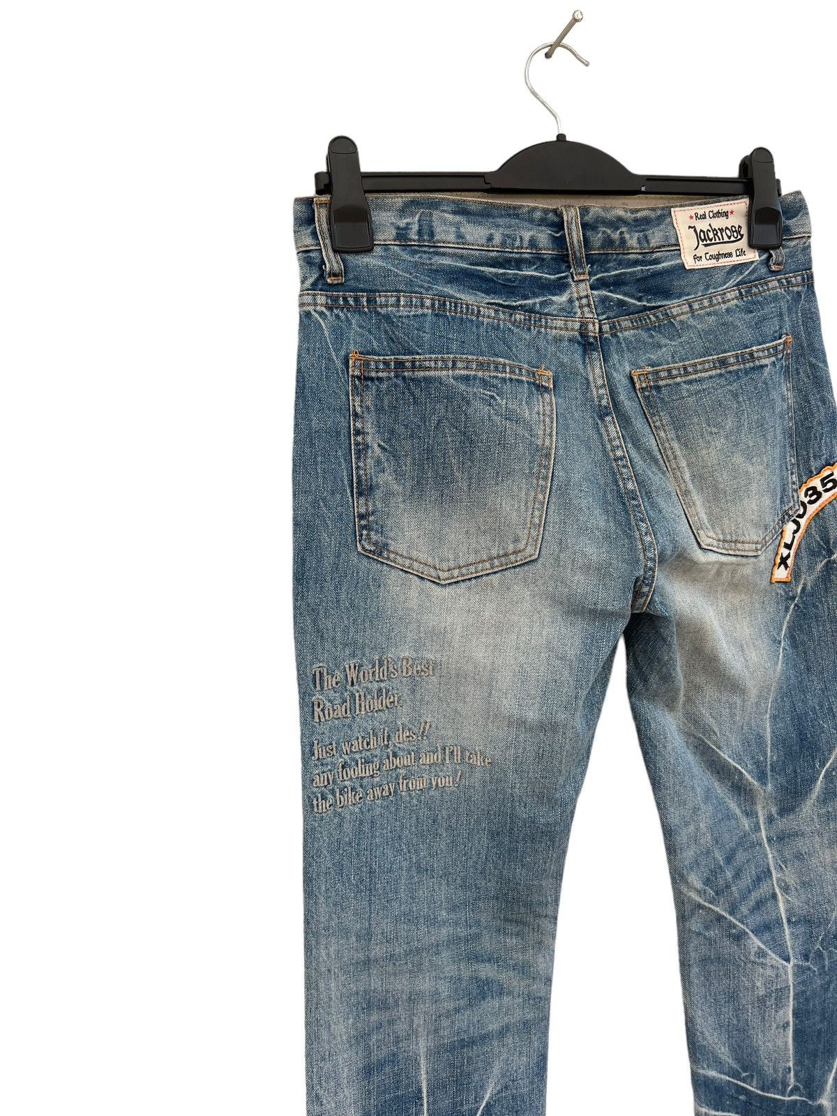 JACKROSE Jackrose Bleached Distressed Denim Patches Denim Jeans Size US 31 - 16 Thumbnail