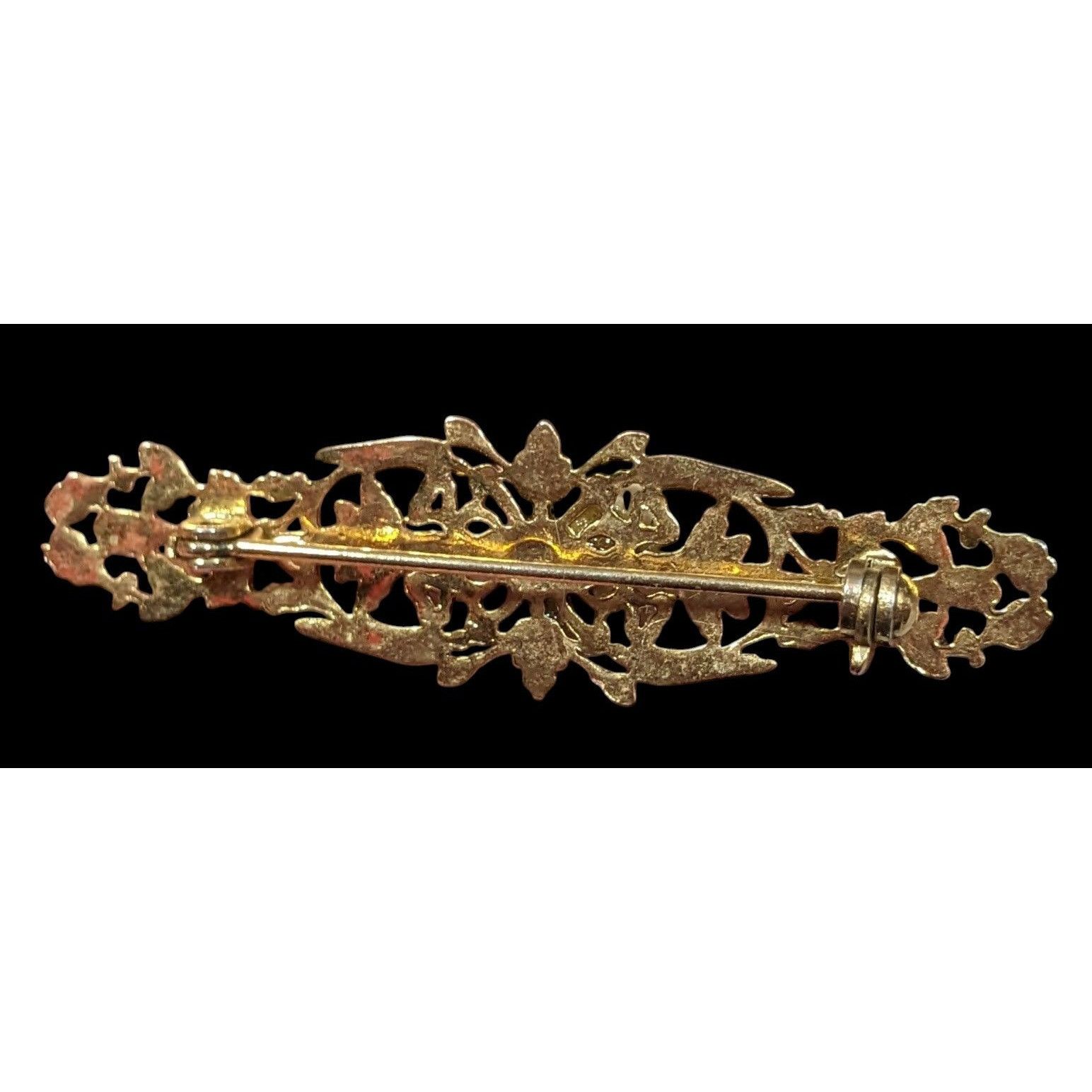 Other Vintage Victorian Style Rose Embellished Gold Tone Filigree Size ONE SIZE - 2 Thumbnail