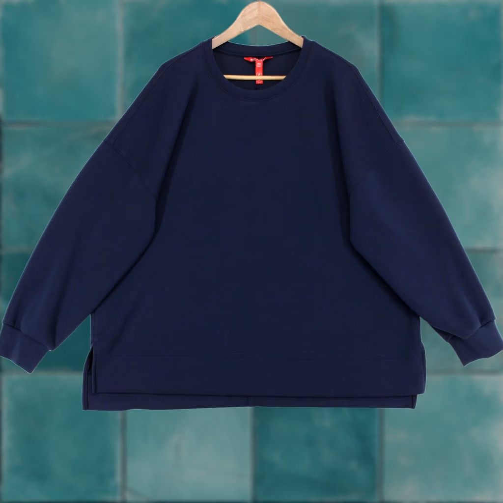 Spanx Spanx AirEssentials Sweatshirt Womens Navy Blue Tunic Crewneck Pullover Slits Size XXL / US 16-18 / IT 52-54 - 1 Thumbnail
