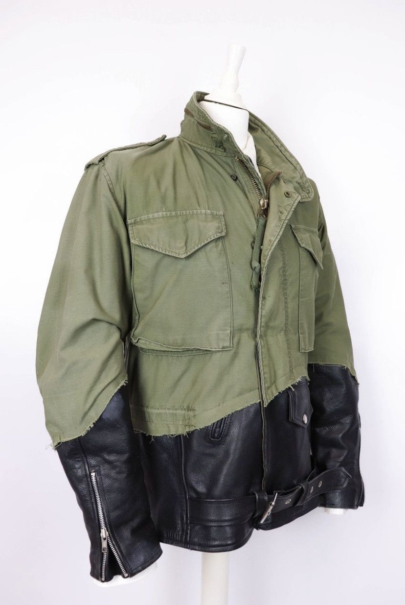 Vintage 1 of 1 vintage army leather jacket hybrid Size US L / EU 52-54 / 3 - 2 Thumbnail