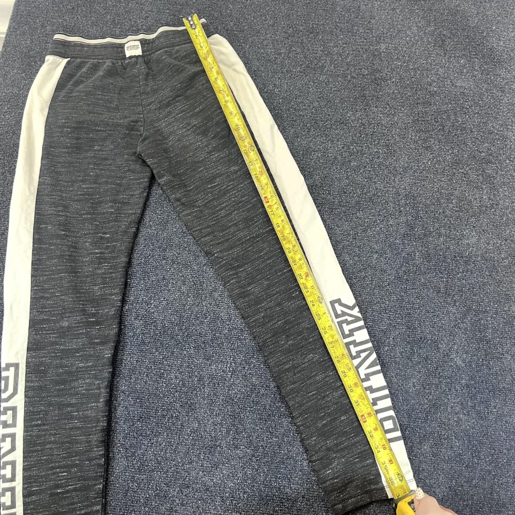 Pinko PINK Victoria's Secret Pants Womens XS Gray White Jogger Athletic Lounge Logo Size 26" / US 2 / IT 38 - 7 Thumbnail