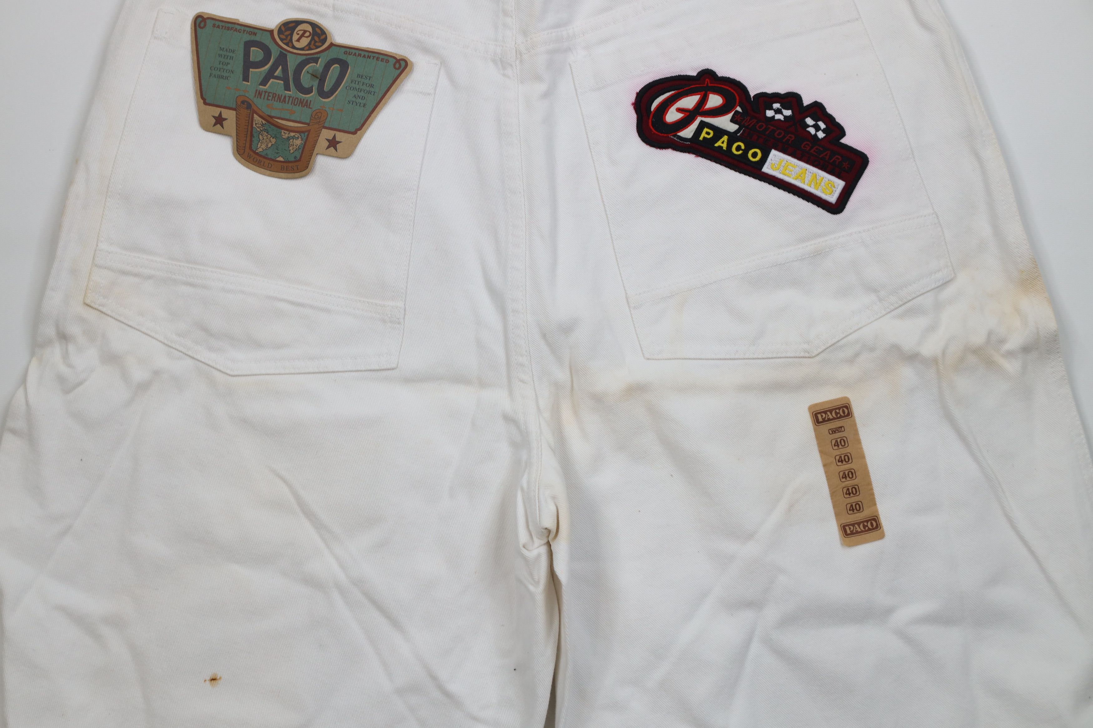 Vintage Deadstock Vintage 90s Paco Sports Baggy Racing Denim Shorts Size US 40 / EU 56 - 15 Thumbnail