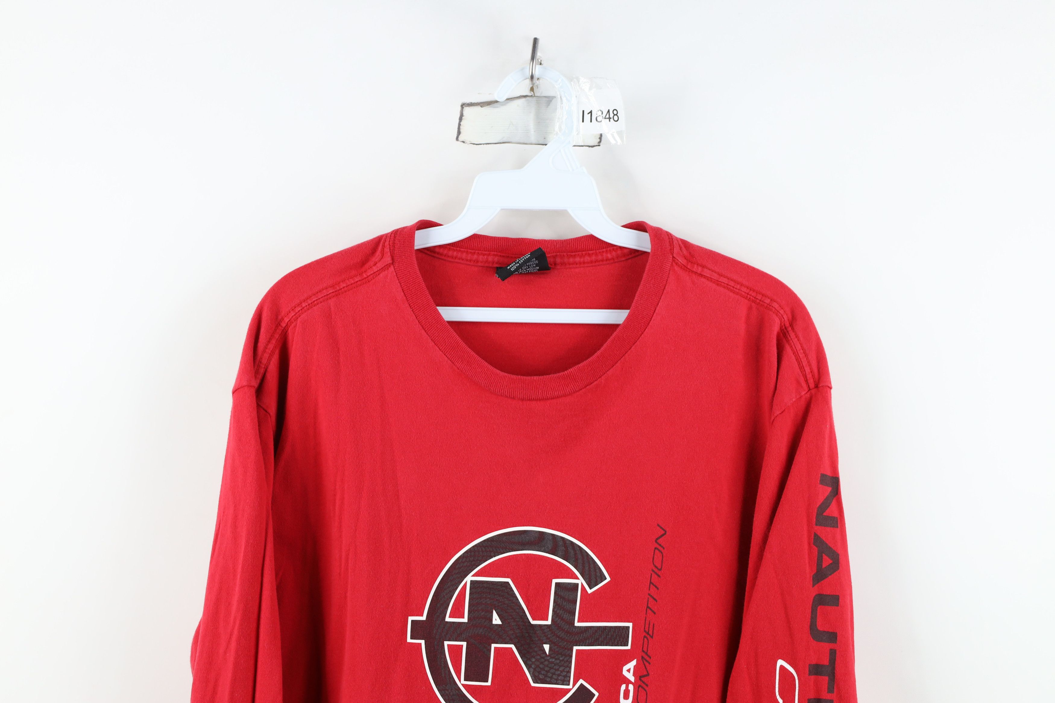 Nautica Vintage 90s Nautica Competition Spell Long Sleeve T-Shirt Size US L / EU 52-54 / 3 - 2 Thumbnail