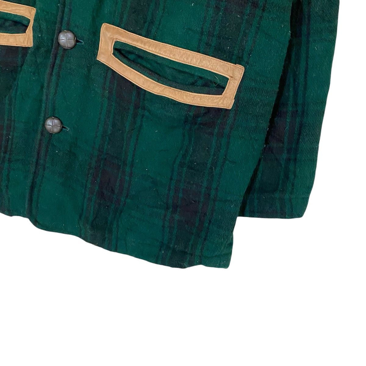 Vintage VINTAGE MACHOPE WOOL TARTAN LEATHER PART JACKET Size US M / EU 48-50 / 2 - 4 Thumbnail