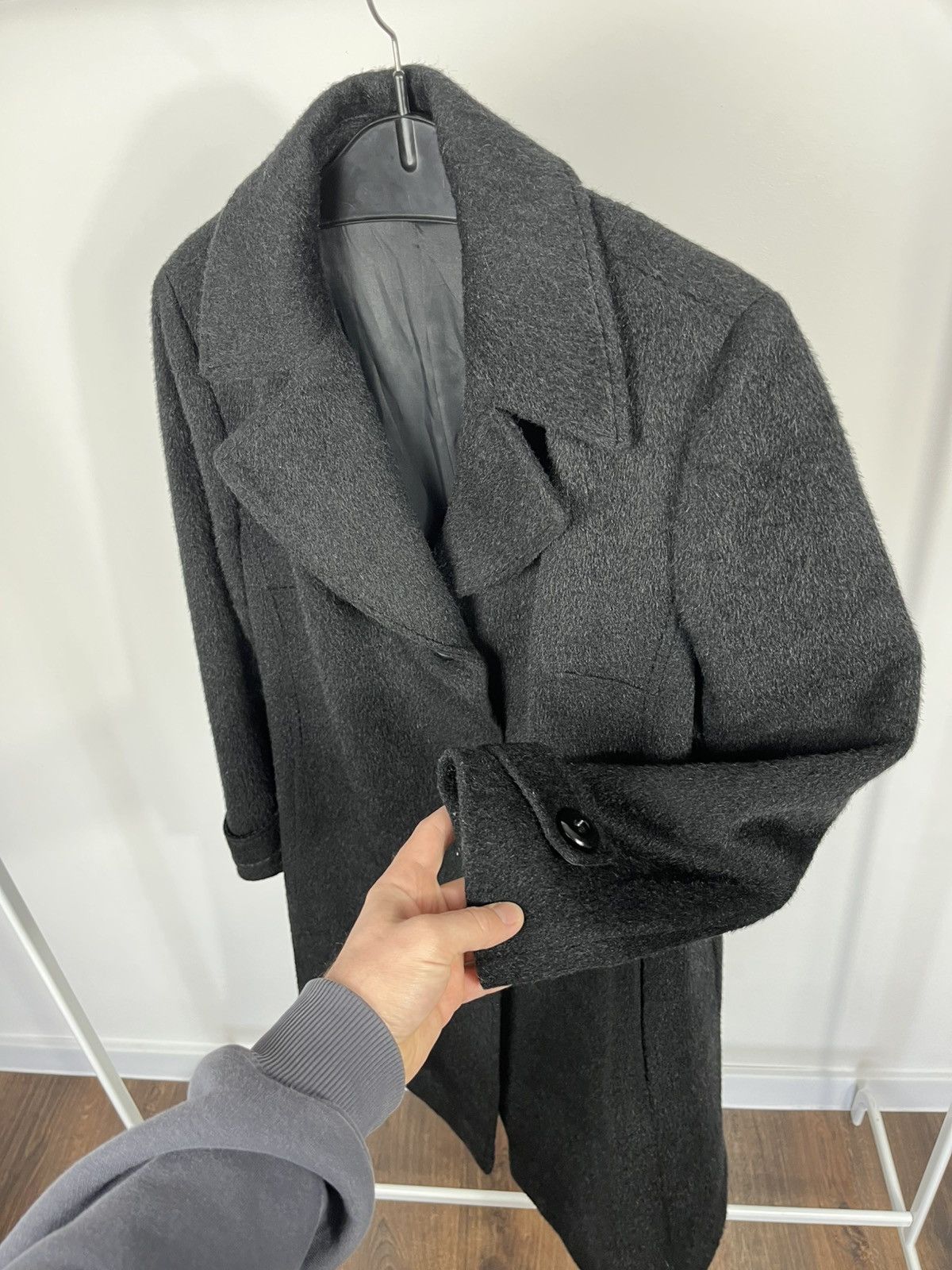 Other Vintage Black Wool Mohair Coat Women Button Mid Length Size M / US 6-8 / IT 42-44 - 6 Thumbnail