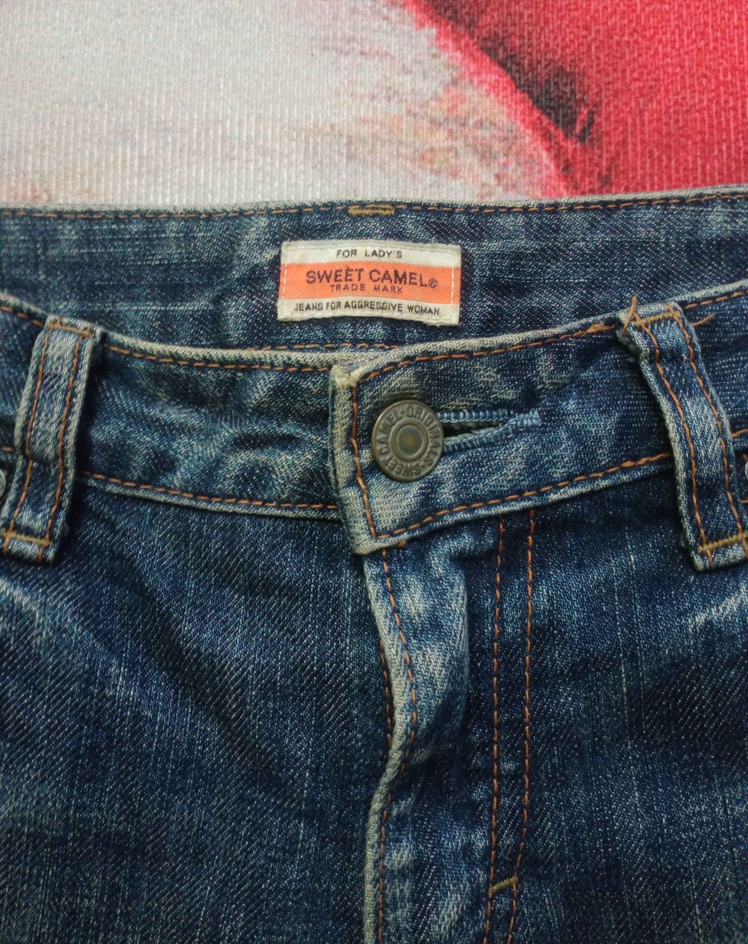 If Six Was Nine Rare Flare Jeans Sweet Camel Distressed Boot Cut Size 31" - 4 Thumbnail