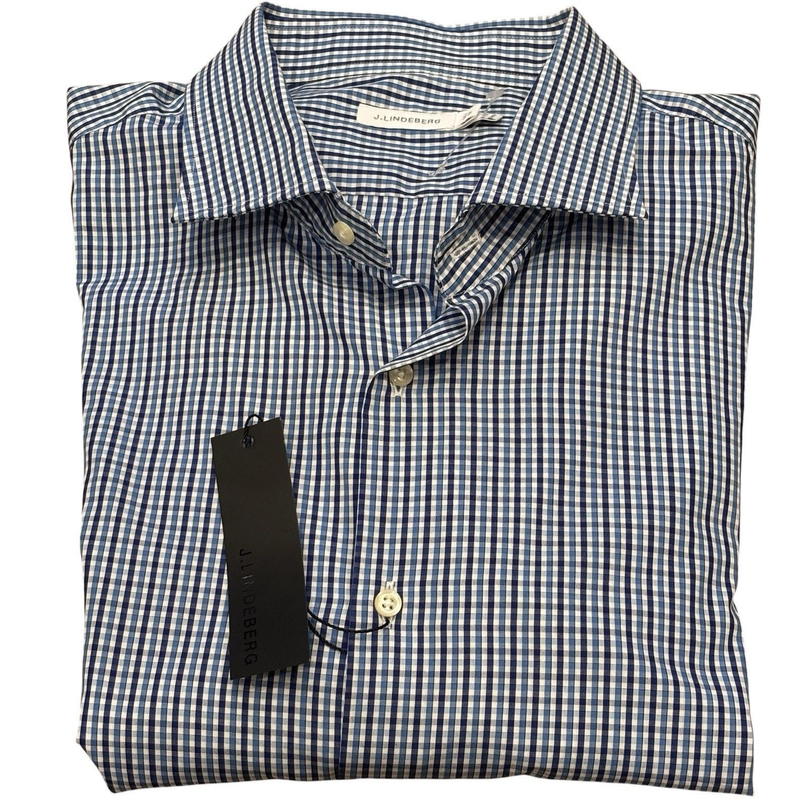 J.Lindeberg J. Lindeberg Blue Tattersall Long Sleeve Button Down XL NWT Size US XL / EU 56 / 4 - 3 Thumbnail