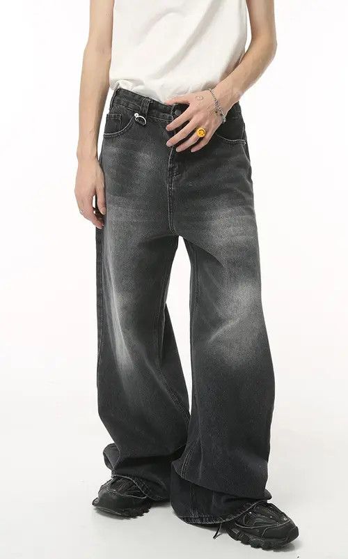 Japanese Brand × Jean Vintage washed wide-leg loose denim trousers Size US 32 / EU 48 - 4 Thumbnail